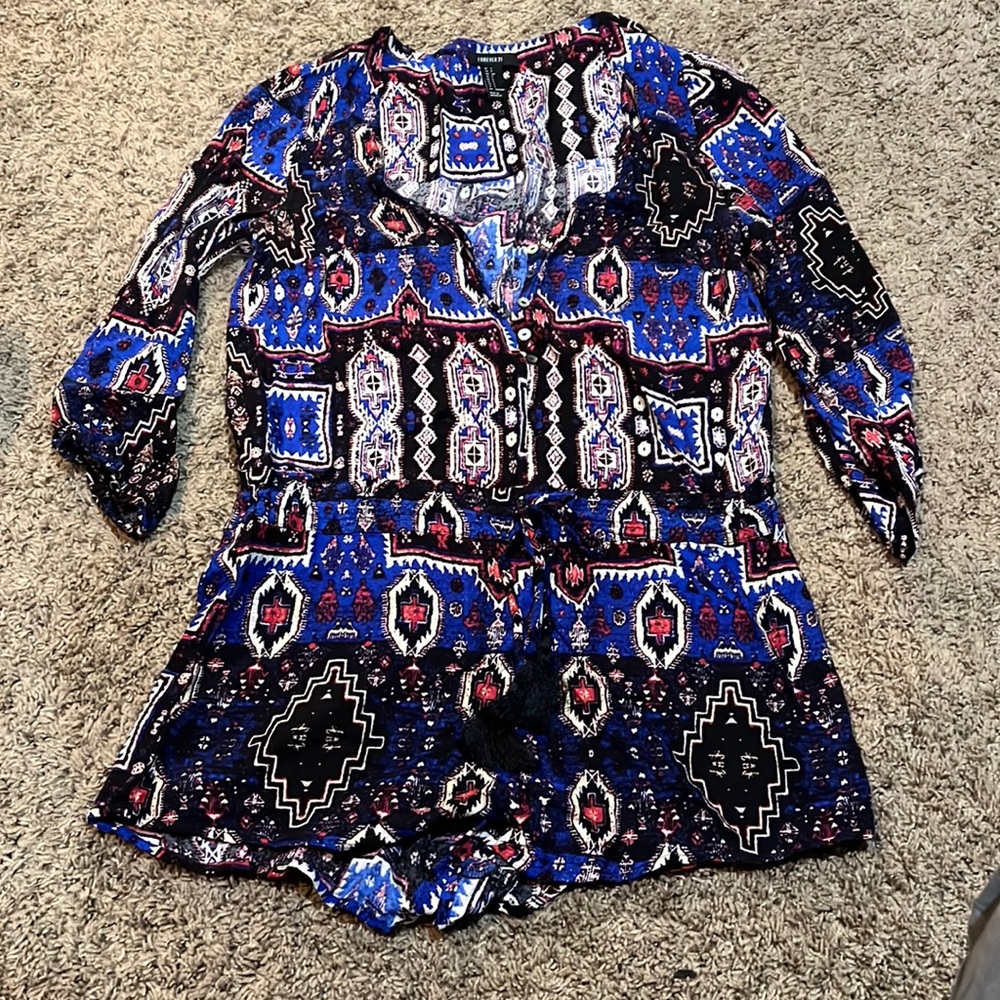 Aztec print romper